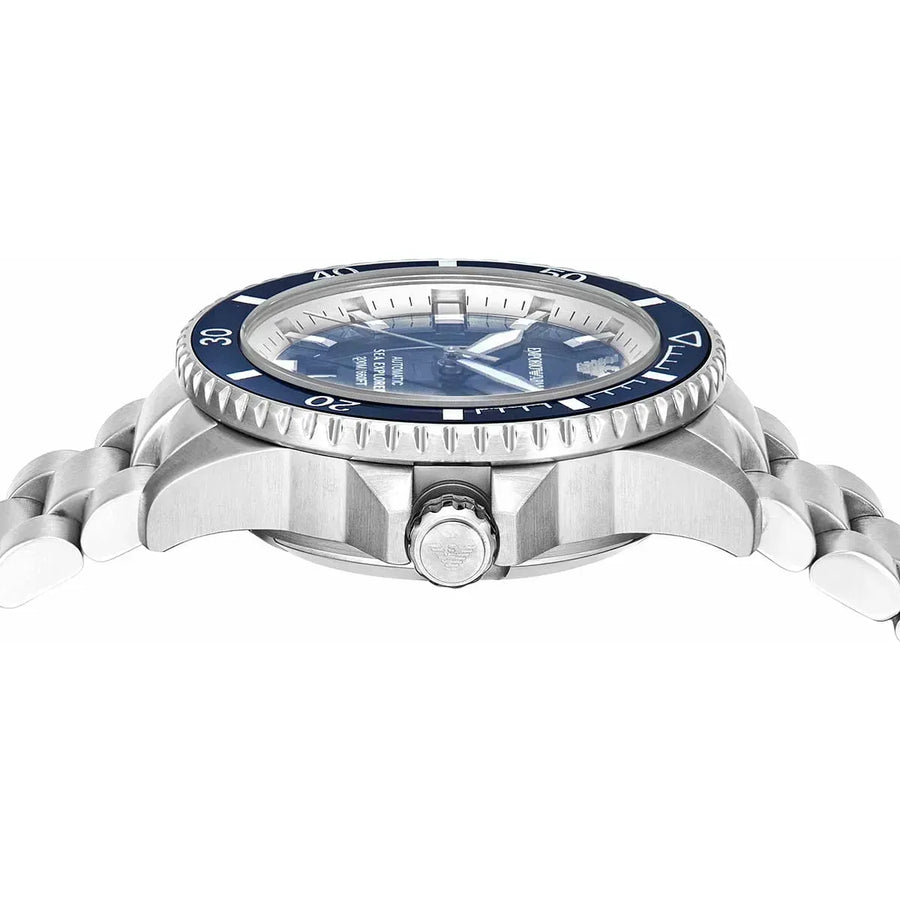 Emporio Armani cBlue Dial Silver Steel Strap Watch for Men - AR60079