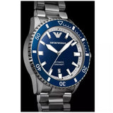 Emporio Armani cBlue Dial Silver Steel Strap Watch for Men - AR60079