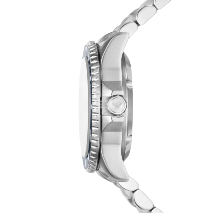 Emporio Armani cBlue Dial Silver Steel Strap Watch for Men - AR60079