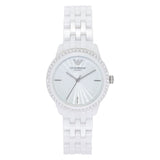 Emporio Armani Ceramic White Dial White Ceramic Bracelet Watch For Women - AR1477