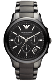 Emporio Armani Ceramica Chronograph  Black Dial Black Strap Watch For Men - AR1452