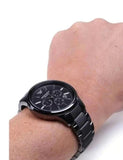 Emporio Armani Ceramica Chronograph Black Dial Black Steel Strap Watch For Men - AR1451
