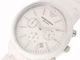 Emporio Armani Ceramica Chronograph White Dial White Strap Watch For Men - AR1453