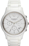 Emporio Armani Ceramica Chronograph White Dial White Strap Watch For Men - AR1453