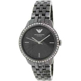 Emporio Armani Ceramica Crystals Black Dial Black Ceramic Strap Watch For Women - AR1478