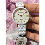 Emporio Armani Ceramica Mother of Pearl Dial White Ceramic Strap Watch For Women - AR1486
