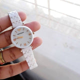 Emporio Armani Ceramica Mother of Pearl Dial White Ceramic Strap Watch For Women - AR1486