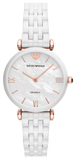 Emporio Armani Ceramica Mother of Pearl Dial White Ceramic Strap Watch For Women - AR1486