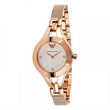 Emporio Armani Chiara Silver Dial Rose Gold Steel Strap Watch For Women - AR7362