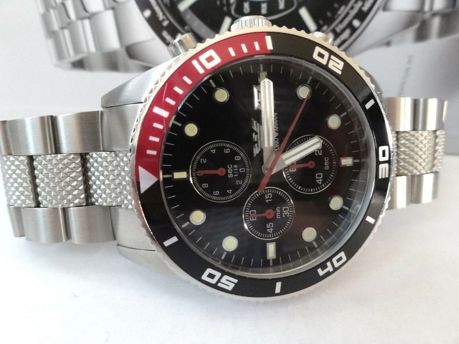 Emporio Armani Chronograph Black Dial Silver Stainless Steel Watch For Men - AR5855