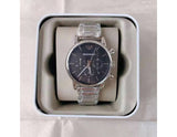 Emporio Armani Chronograph Black Dial Silver Steel Strap Watch For Men - AR1853