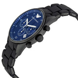 Emporio Armani Sportivo Chronograph Blue Dial Black Strap Watch For Men - AR5921