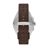 Emporio Armani Claudio Chronograph Brown Dial Brown Leather Strap Watch For Men - AR11482