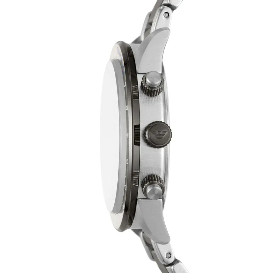 Emporio Armani Chronograph Grey Dial Two Tone Steel Strap Watch For Men - AR11391