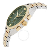 Emporio Armani Claudio Chronograph Green Dial Two Tone Steel Strap Watch For Women - AR11511