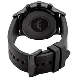 Emporio Armani Chronograph Quartz Silver Dial Black Rubber Strap Watch For Men - AR11048