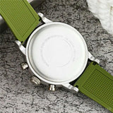 Emporio Armani Chronograph White Dial Green Rubber Strap Watch For Men - AR11022