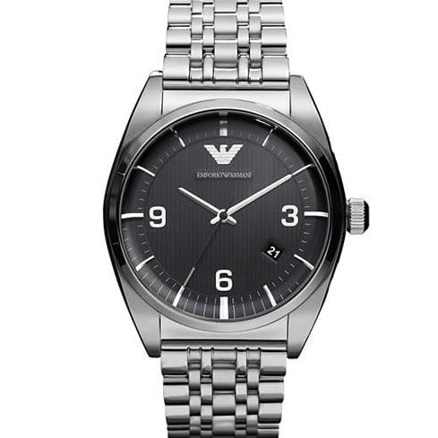 Emporio Armani Classic Analog Black Dial Silver Steel Strap Watch For Men - AR0369