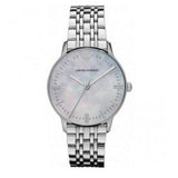 Emporio Armani Classic Quartz Mother of Pearl Dial Silver Steel Strap Watch For Women - AR1602