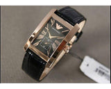 Emporio Armani Classic Black Dial Black Leather Strap Watch For Women - AR0169