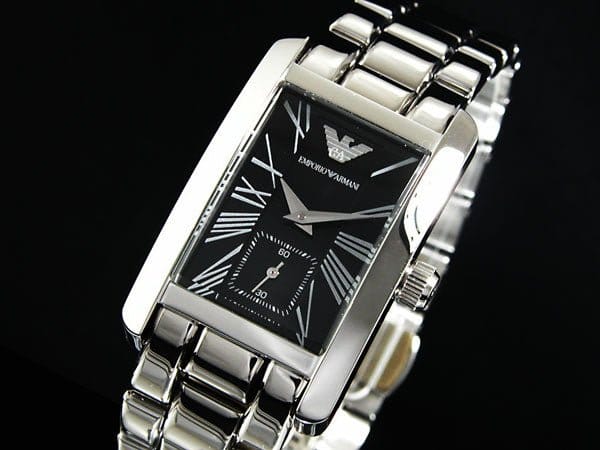 Emporio Armani Classic Black Dial Silver Stainless Steel Watch For Women - AR0157
