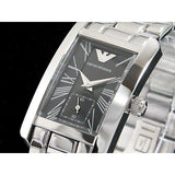 Emporio Armani Classic Black Dial Silver Stainless Steel Watch For Women - AR0157