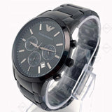 Emporio Armani Classic Chronograph Black Dial Black Stainless Steel Strap Watch For Men - AR2453