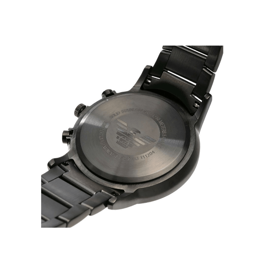 Emporio Armani Classic Chronograph Black Dial Black Stainless Steel Strap Watch For Men - AR2453