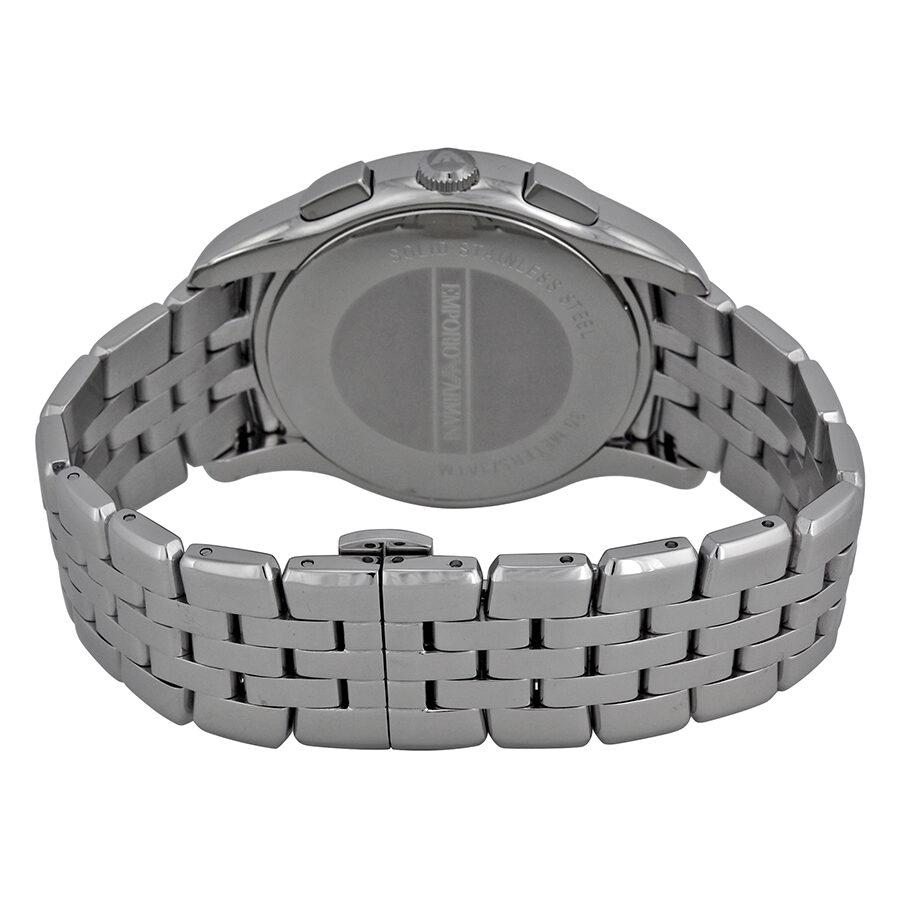 Emporio Armani Classic Chronograph Black Dial Silver Steel Strap Watch For Men - AR1786