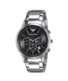 Emporio Armani Classic Chronograph Black Dial Silver Steel Strap Watch For Men - AR2434