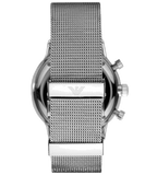 Emporio Armani Classic Chronograph Quartz Silver Dial Silver Mesh Bracelet Watch For Men - AR0390