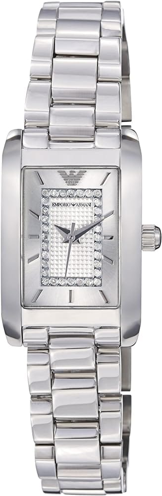 Emporio Armani Classic Diamonds Silver Dial Silver Steel Strap Watch For Women - AR3170