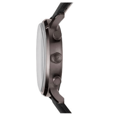 Emporio Armani Classic Grey Dial Grey Leather Strap Watch For Men - AR0388