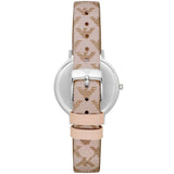 Emporio Armani Classic Kappa White Dial Brown Leather Strap Watch For Women - AR11009