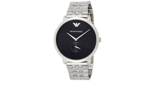 Emporio Armani Classic Quartz Black Dial Silver Steel Strap Watch For Men - AR11161