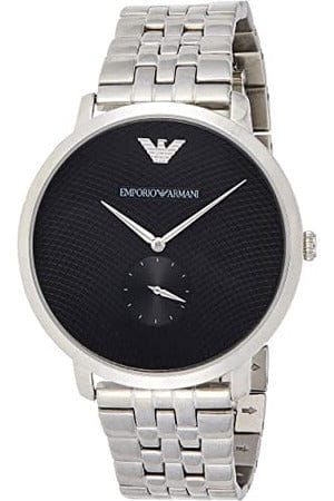 Emporio Armani Classic Quartz Black Dial Silver Steel Strap Watch For Men - AR11161