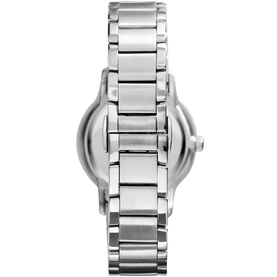 Emporio Armani Classic Quartz Black Dial Silver Steel Strap Watch For Men - AR9107