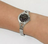 Emporio Armani Classic Quartz Black Dial Silver Steel Strap Watch For Women - AR7328