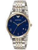 Emporio Armani Classic Quartz Blue Dial Two Tone Steel Strap Watch For Men - AR1868