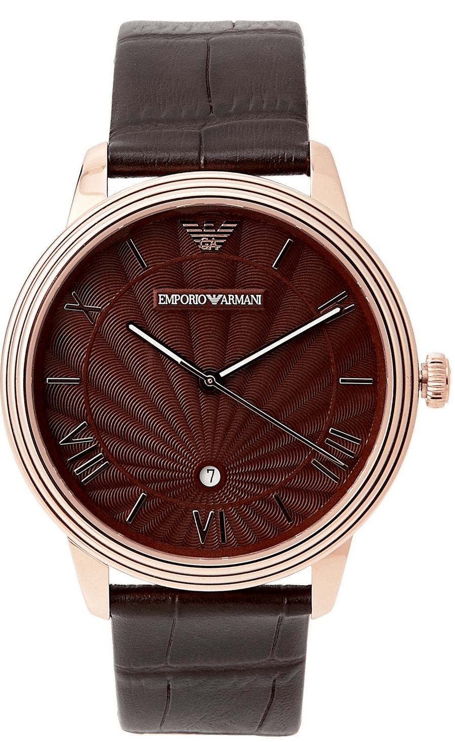 Emporio Armani Classic Quartz Brown Dial Brown Leather Strap Watch For Men - AR1613