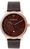 Emporio Armani Classic Quartz Brown Dial Brown Leather Strap Watch For Men - AR1613