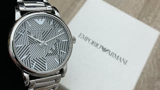 Emporio Armani Classic Quartz Grey Dial Silver Steel Strap Watch For Men - AR11134