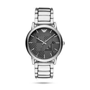 Emporio Armani Classic Quartz Grey Dial Silver Steel Strap Watch For Men - AR11134