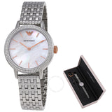 Emporio Armani Interchangeable Analog Mother of Pearl Dial Silver Steel Strap Watch For Women - AR80020