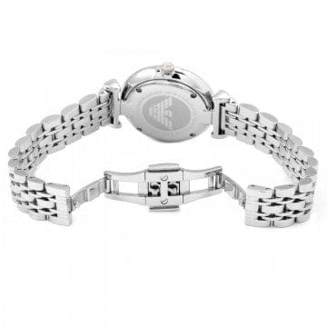 Emporio Armani Classic Quartz Mother of Pearl Dial Silver Steel Strap Watch For Women - AR1602