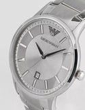Emporio Armani Classic Quartz Silver Dial Silver Steel Strap Watch For Men - AR2478