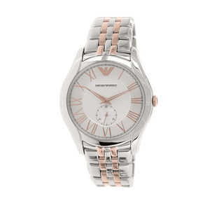 Emporio Armani Classic Quartz Silver Dial Two Tone Steel Strap Watch For Men - AR1824