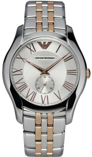 Emporio Armani Classic Quartz Silver Dial Two Tone Steel Strap Watch For Men - AR1824