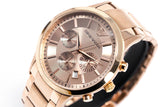 Emporio Armani Classic Rose Gold Chronograph Steel Strap Watch For Men - AR2452