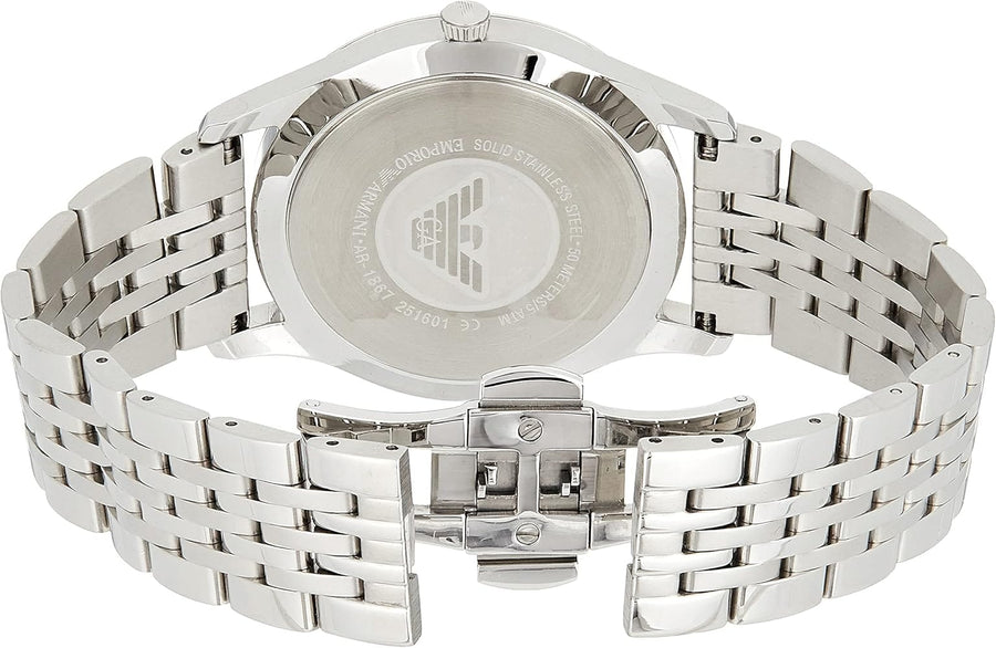 Emporio Armani Classic Silver Dial Silver Steel Strap Watch For Men - AR1867